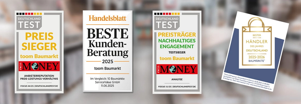 Vier Auszeichnungen für toom